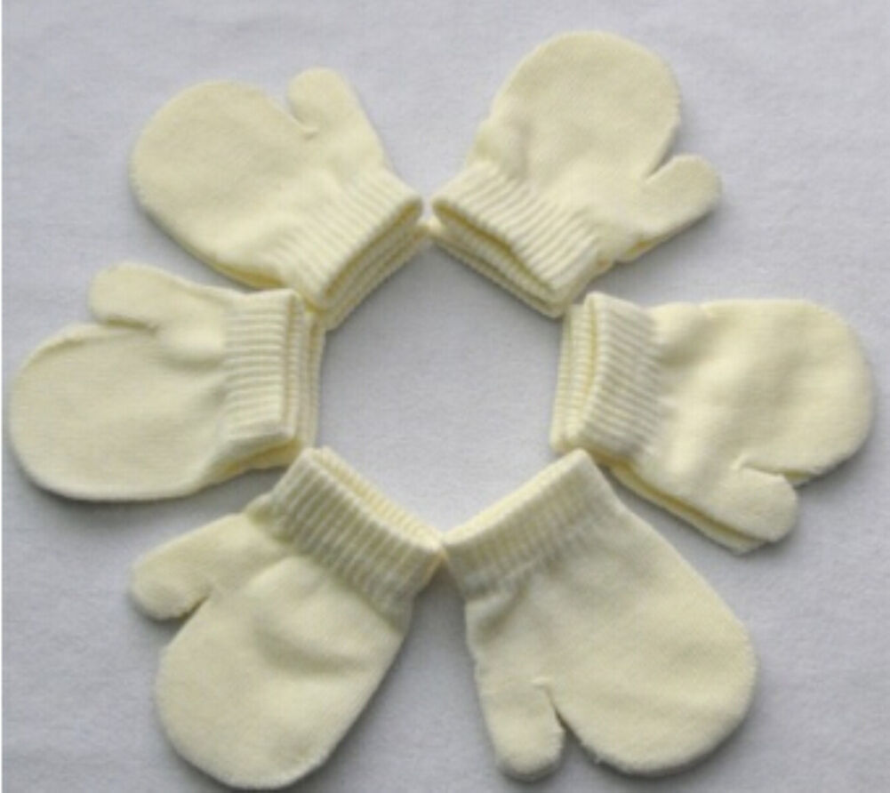 1 Pair Baby Candy Color Winter Warm Gloves Toddler Boys Girls Mittens Kids Gloves Child Accessories: White