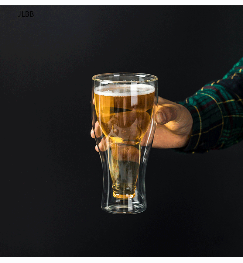 1pc Double Wall Beer Glass Beer Mug 250ml 350ml 450ml Milk Juice Beverage Glass Beer Cup Simple