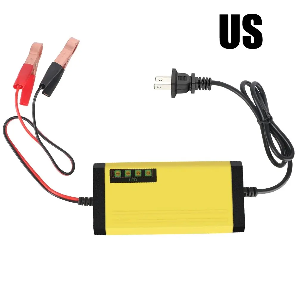 Chargeur de batterie de voiture avec affichage LED, alimentation, réparation d'impulsion, support, plomb sec, acide, moto, camion, pipeline, 12V, 220V: Or