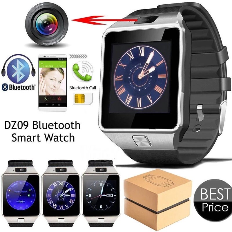 Smart Horloge DZ09 Smartwatch Stappenteller Klok Met Sim-kaart Slot Push Bericht Bluetooth Connectiviteit Android Telefoon Mannen Horloge