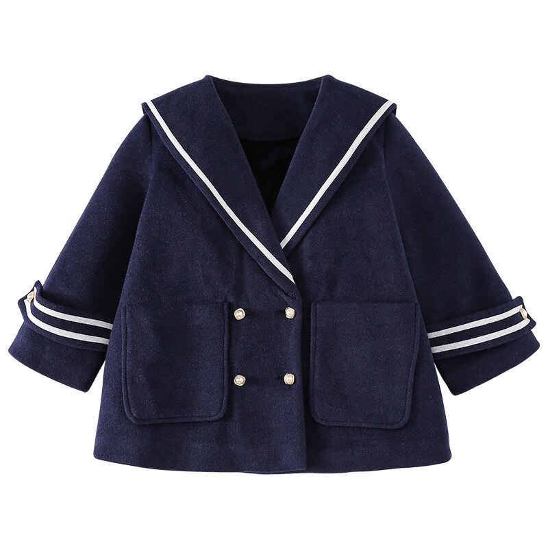 Tieners Meisjes Jas Winter Kinderen Outerwaer College Style Thicken Overjas Meisjes Wollen Jas Kinderkleding