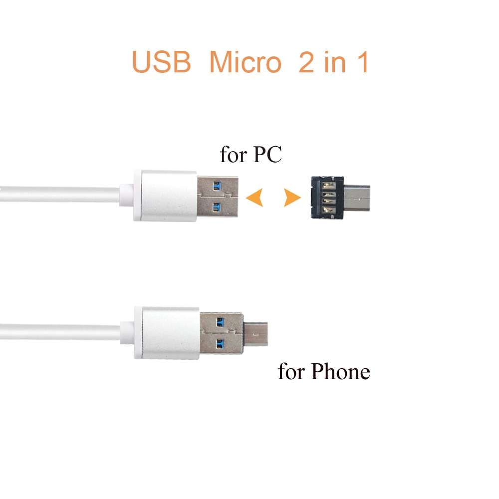 2 in 1 USB 3.0 Hub Micro USB OTG Hub Multi USB Splitter SD/Micro SD Card Reader Charger Port for Macbook PC Android Tablet Phone