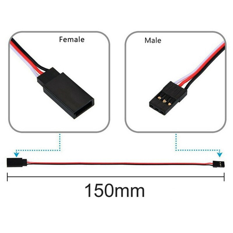 Cavo di prolunga Servo stile JR da 25 pezzi, cavi Servo, spina JR da maschio a femmina, cavo di prolunga Servo RC per auto RC