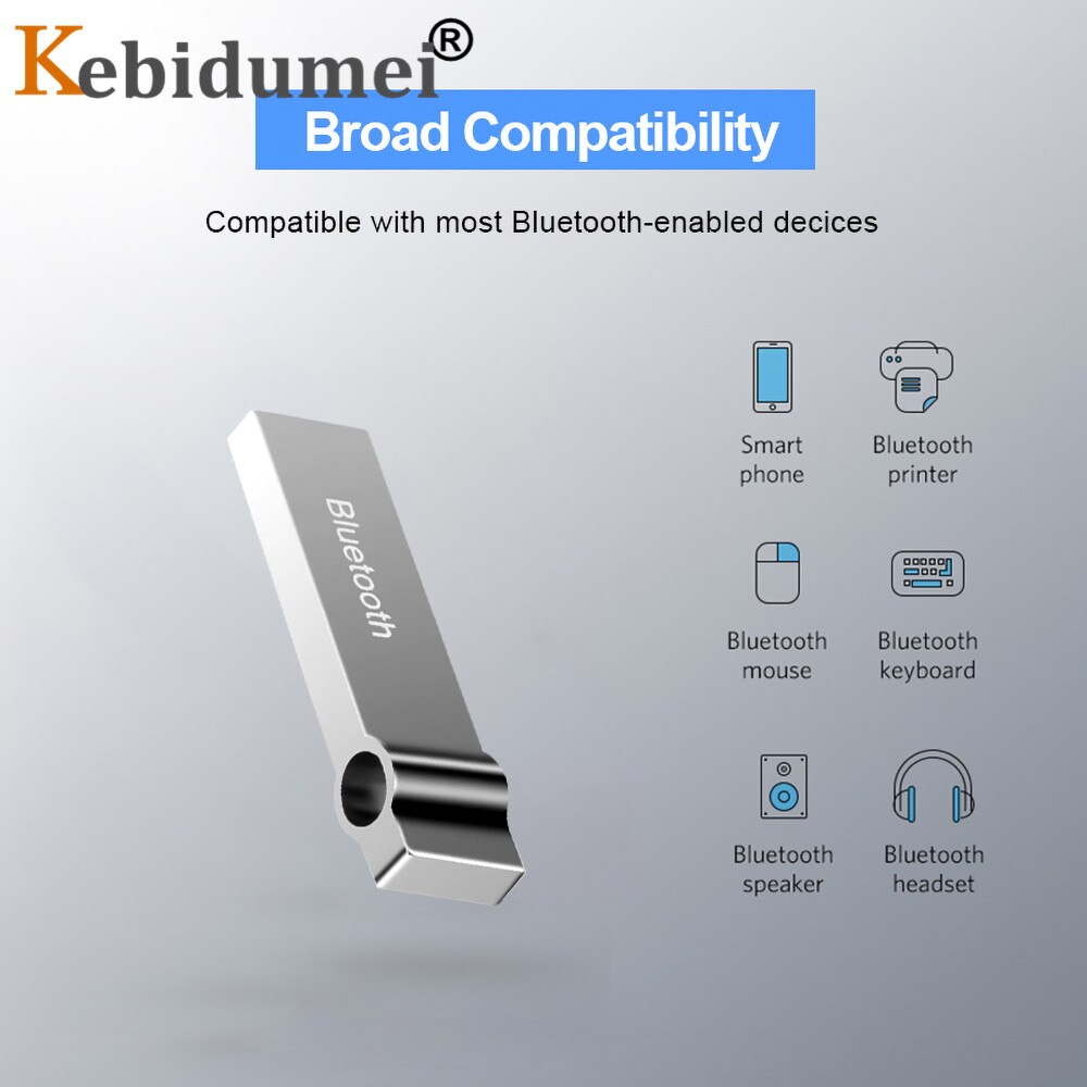 Kebidumei Drahtlose Bluetooth Adapter USB Dongle Bluetooth 4,0 Musik Empfänger Für PC Computer Bluetooth Sender Adapter