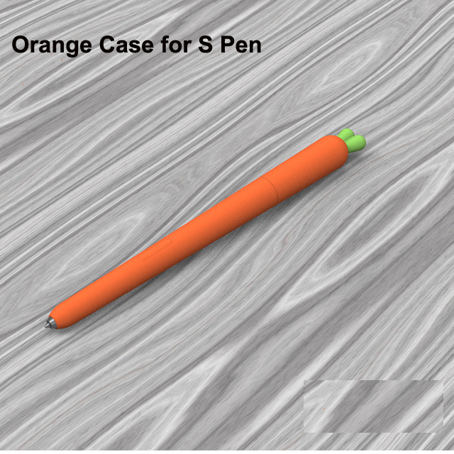 Carrot Vegetable Model Soft Case Silicone Cover For Samsung Galaxy Tab S Pen S6 Lite S7 Tablet Stylus Pencil Casing: Orange for S Pen