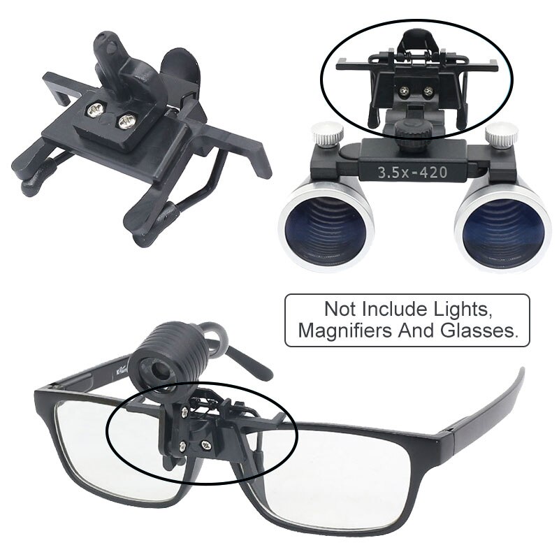 clip per montaggio su fascia regolabile per occhiali da vista a portato giallo per accessori per lenti dentali binoculari