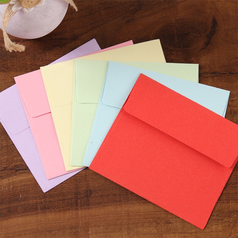 100/ sets effen enveloppen 9*10cm sets blanco kaarten verkrijgbaar in verschillende kleuren retro envelop