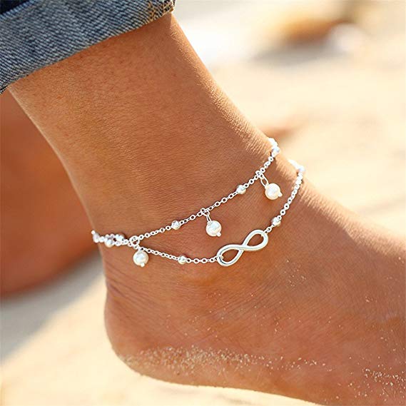 Heart Female Anklets Barefoot Crochet Sandals Foot Jewelry Leg On Foot Ankle Bracelets For Women Leg Chain Beach Summer: B