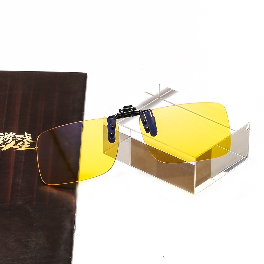 Zerosun Computer Glasses Lens Clip Yellow Clear Tint Lens Gaming Eyewear Block Blue Light Eye Protect No Degree