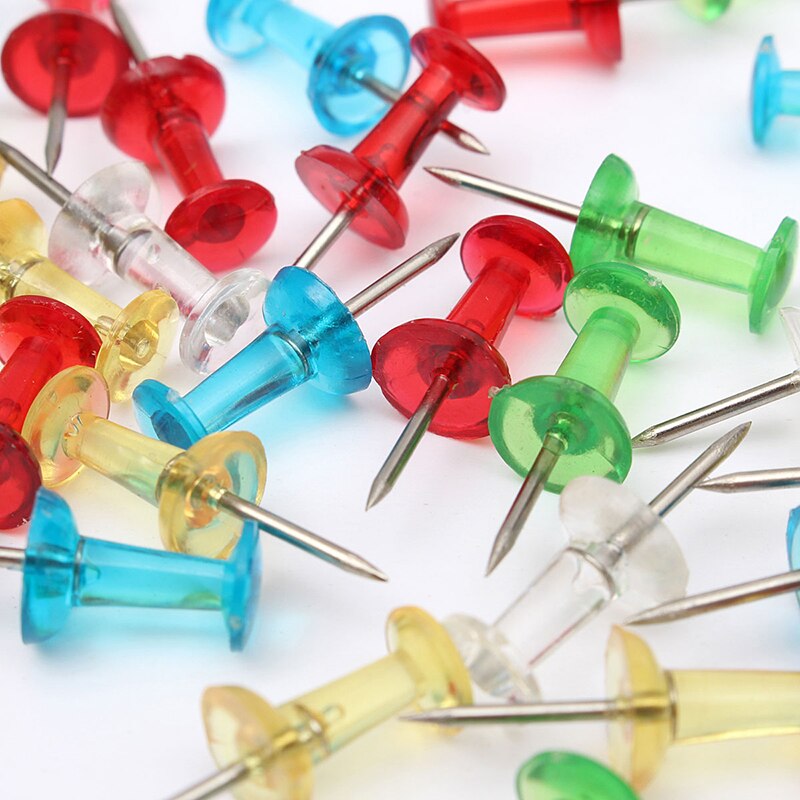 Tachuelas de plástico de colores surtidos, tachuelas de corcho, tablero de dibujo, suministros de papelería para oficina y escuela, 100 unids/set por juego