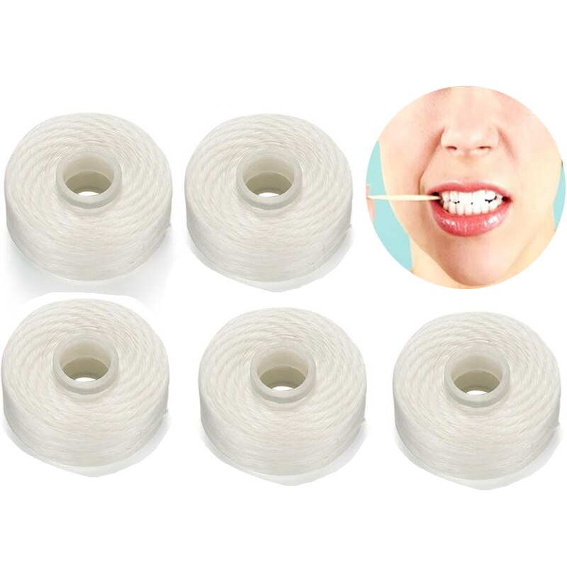 5 Rolls 50M Tanden Bleken Mondhygiëne Tanden Reinigen Dental Floss Spool Wax Mint Tandenstoker Bleken Tanden Bleken Dental zorg