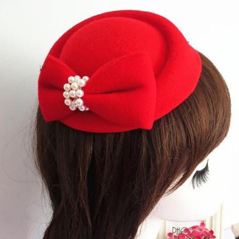 Women Pillbox Hat Trendy Bow Fascinator Hat Headwear With Veils For Wedding Party Church Cocktail Party Hat Hair Accessory