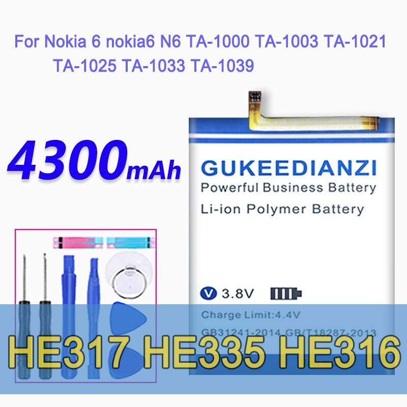 Batterie Für Nokia 6 Nokia6 N6 /2 /3 /5/8/ 7plus TA-1000 TA-1003 TA-1021 TA-1025 Modell HE317 HE338 HE319 HE328 HE346 HE335 HE321: HE317 HE335 HE316