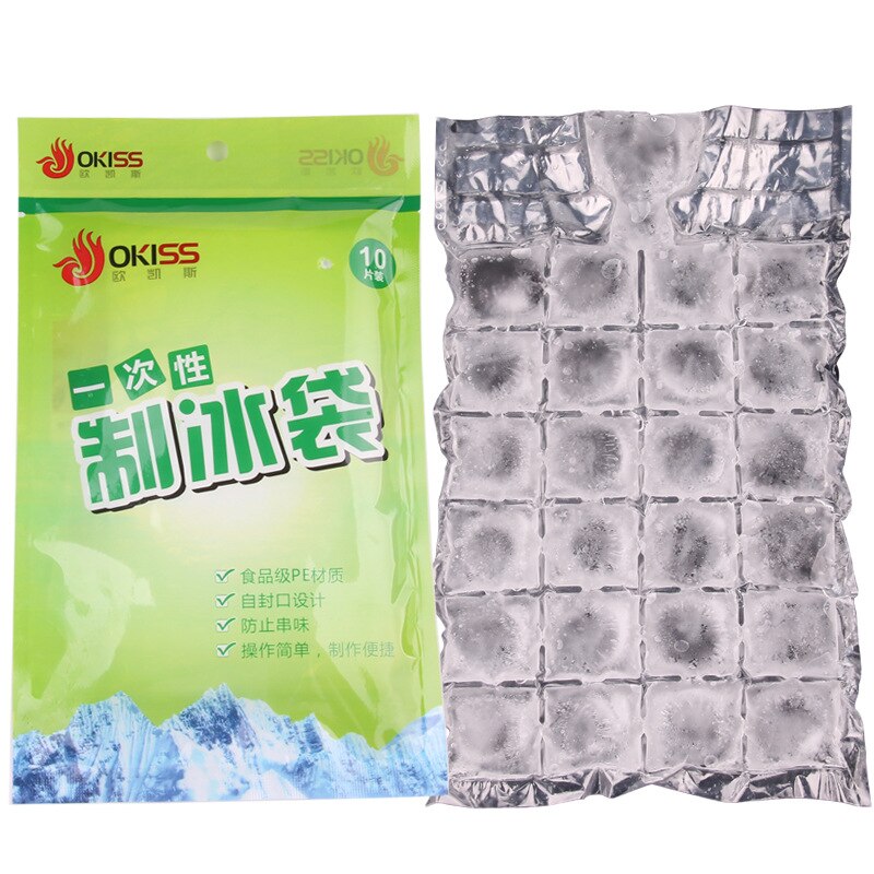 Molde para cubitos de hielo con autosellado, bolsas transparentes desechables para hacer cubitos de hielo, máquina de congelación rápida, utensilios de cocina, 10 Uds.: A