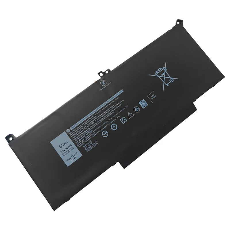 Baterias de laptop de alta qualidade para Dell F3YGT Latitude 7280 7380 7480 7290 7390 Peças de laptop 7.6V 7800mAh: Default Title