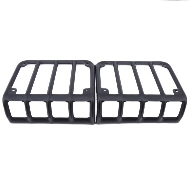 2Pcs Tail Light Guard Mounting Bracket Cover Aluminum Housing Black For Jeep Wrangler Rear Lamp