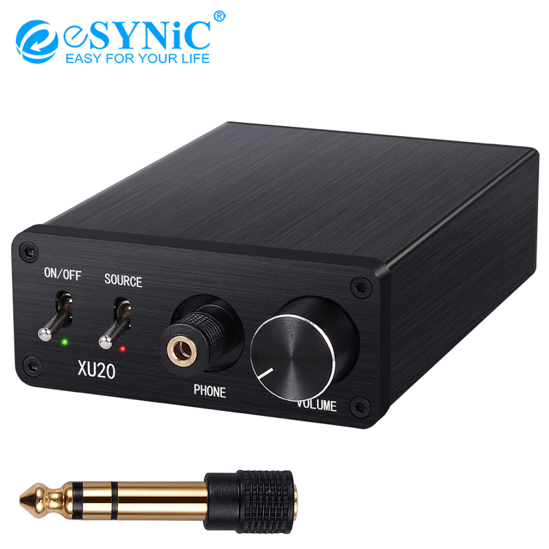 eSYNiC Digital To Analog Audio Converter With HiFi Headphone Amplifier Coaxial SPDIF Toslink To L/R RCA Audio Adapter 192kHz DAC