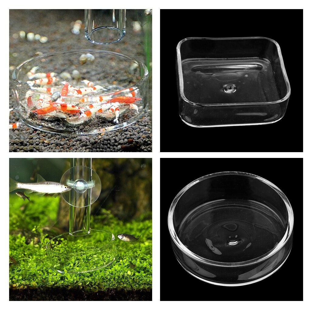 Fish Pond Shrimp Feeder Food Dish Bowl Feeder Tray Container Round/Square