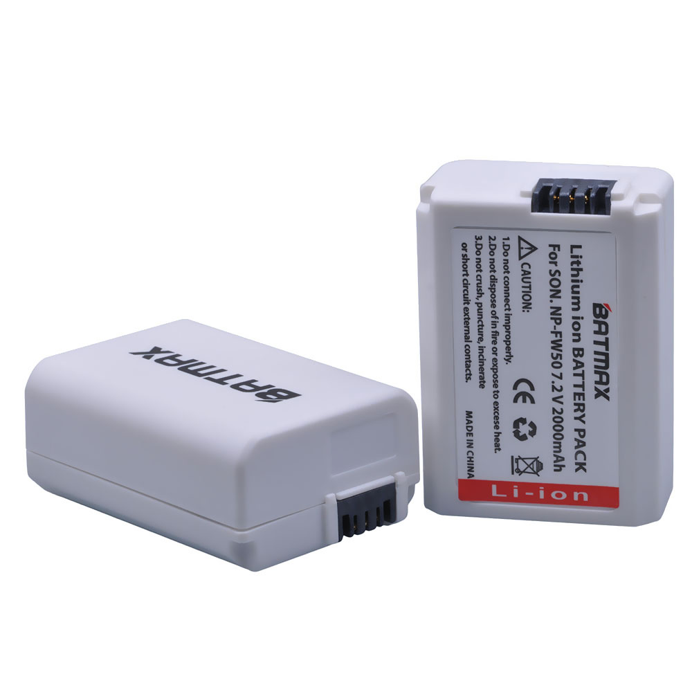 Batmax np -fw50 npfw 50 fw50 vitt batteri för sony  a6500 a6400 a6300 a6000 a5000 a3000 nex -3 a7r a7r ii  a7ii nex -3 nex -3n nex -5