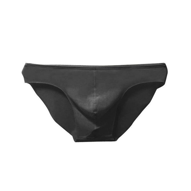 Naadloze Mannen Slips Ultra-Dunne Sexy Mannen Dunne Onderbroek Lage Taille Bikini Ondergoed Cool Mannelijke Slipje: Black / L