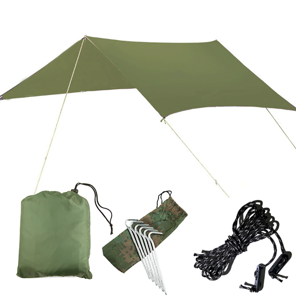 10X10 Voeten Regen Vliegen Hangmat Tent Tarp Voor 2000PU Waterdichte Bescherming-Grote Luifel Is Draagbaar En Biedt ideaal Onderdak: Green