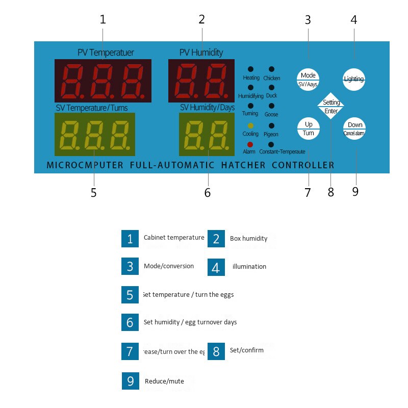 One-Button Incubation Temperature Controller External Microcomputer Controller Egg Incubator Temperature Controller XM18K-1