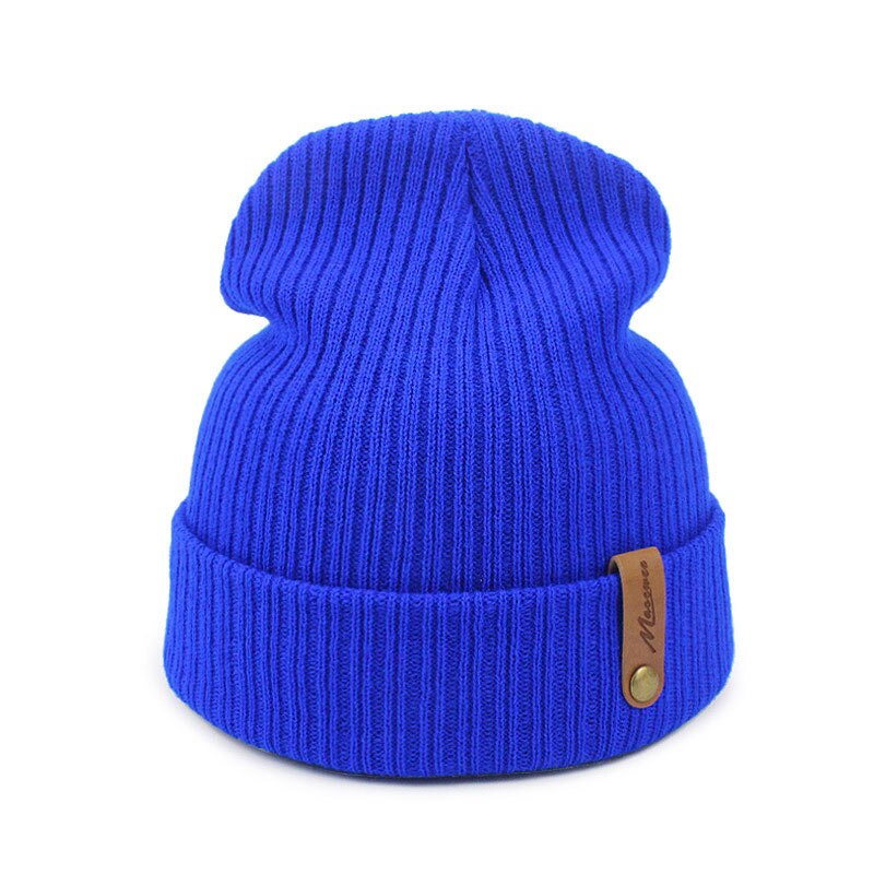 Frauen Männer Häkeln Mütze Hütte Weiche Warme Kappe Herbst Winter Weibliche unisex Erwachsene Gestrickte Einfarbig Grün Schwarz lässig Skullies Hütte: Blau