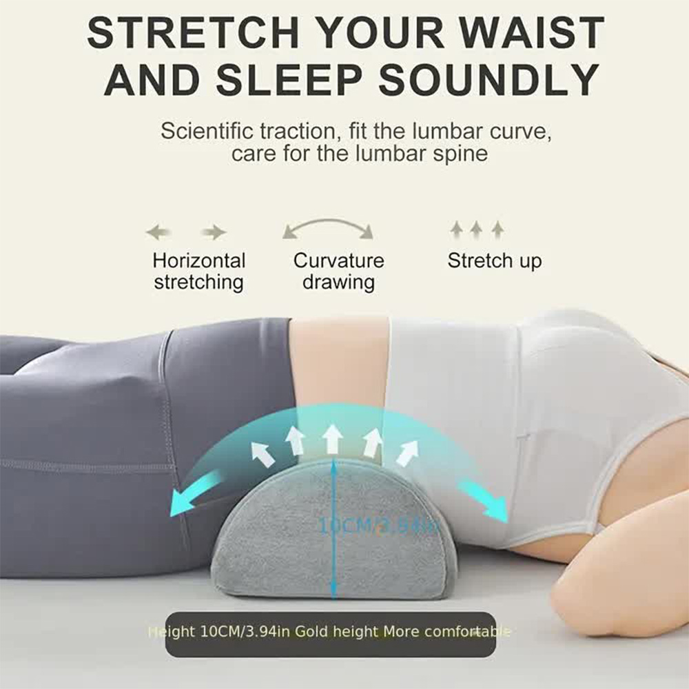 1pc Half Moon Bolster Pillow For Legs Knees Lower Back And Head Elastic Non-Slip Memory Foam Cushion Office Home Travel