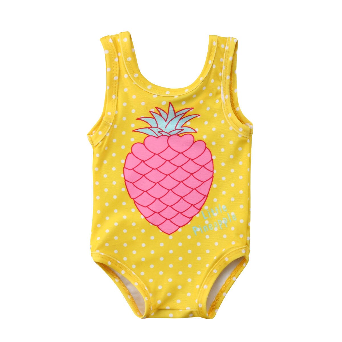 Emmababy børn baby pige ærmeløs ananas badetøj badning bikini sæt outfit badedragt tøj: 130