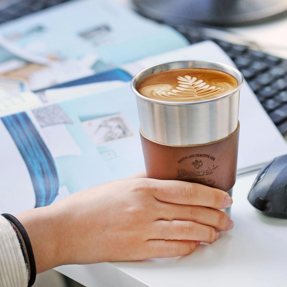 Vasos portátiles resistentes al calor para café, leche, acero inoxidable
