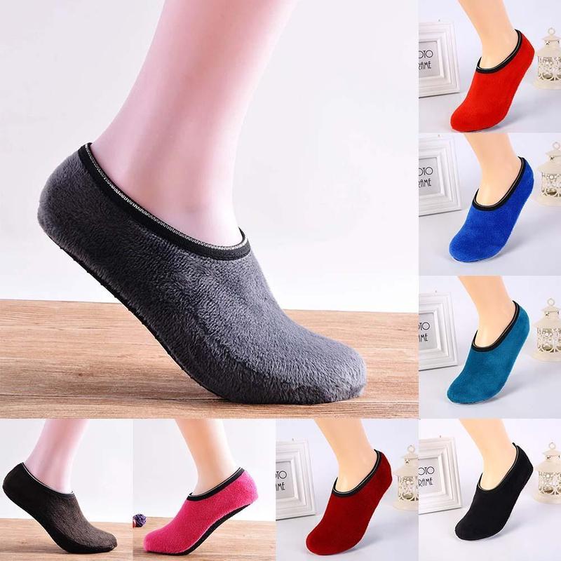 Más calcetines gruesos de terciopelo para el suelo Otoño e Invierno Calcetines antideslizantes de algodón cálido para niños y niñas fundas de zapatos para bebés adultos