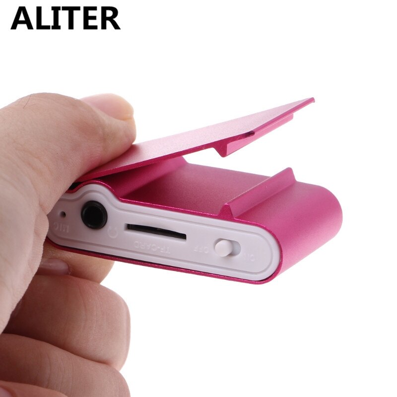 ALITER Small MP3 Portable USB Metal Clip LCD Screen Music Player with Earphone