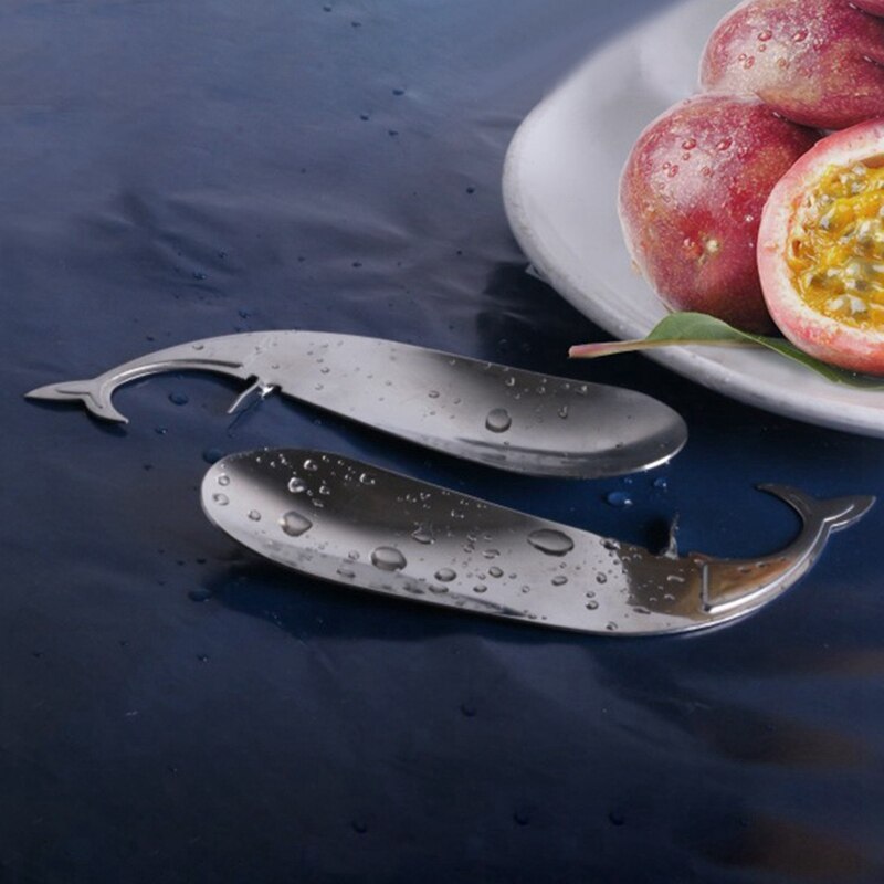 Stainless Steel Passion Fruit Spoon Fruit Opener Dolphin Shape Melon Scoops Avocado Opening Knife Cute Kitchen Tools