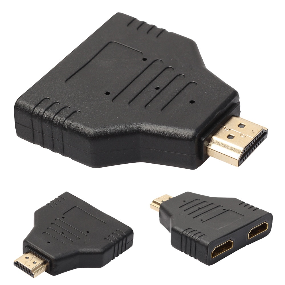 HDMI macho a doble HDMI hembra 1 a 2 vías adaptador divisor para HD TV DH # T2