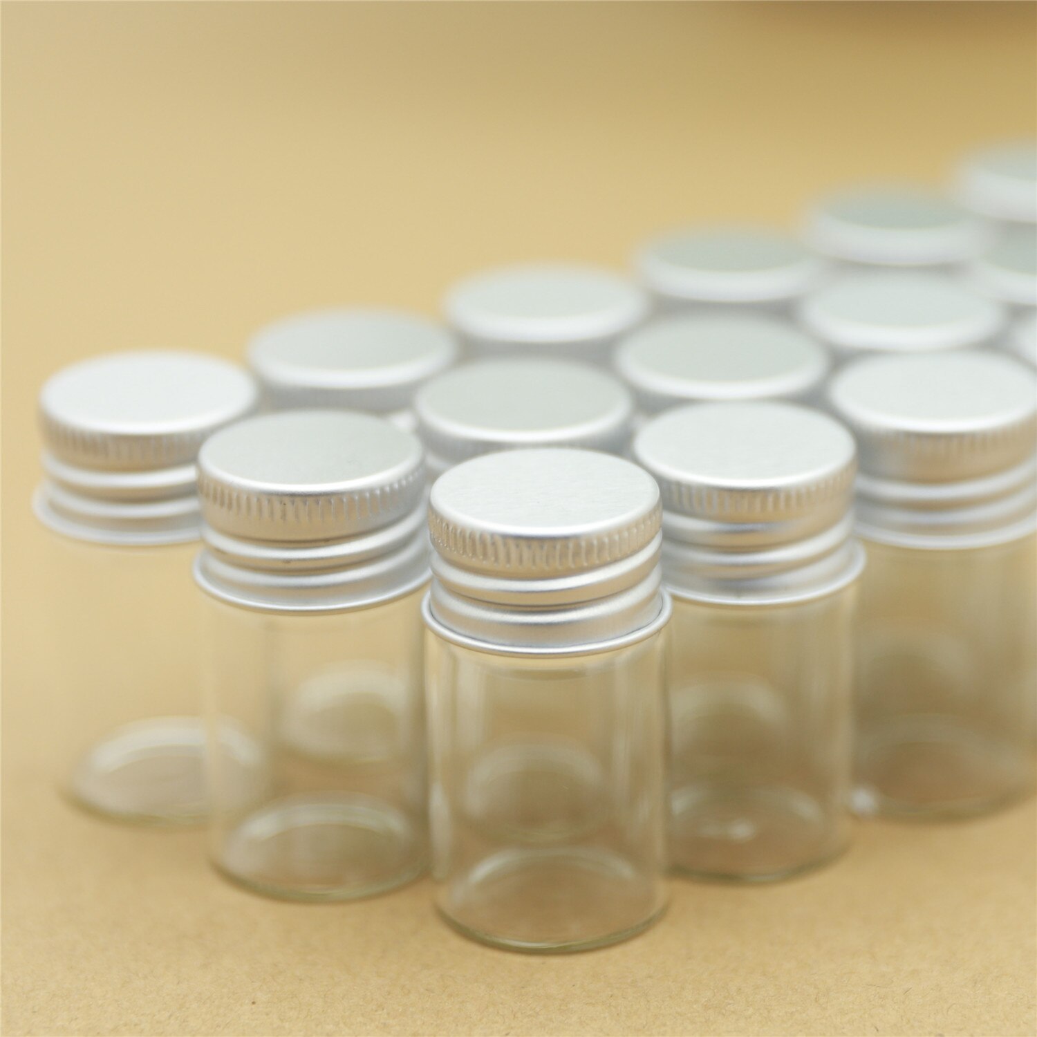 24 Pieces 22*40mm 8ml Small Glass Jars Silver Screw Cap storage mini Glass bottle Test TUBE Vial Tiny Container Diy Wedding