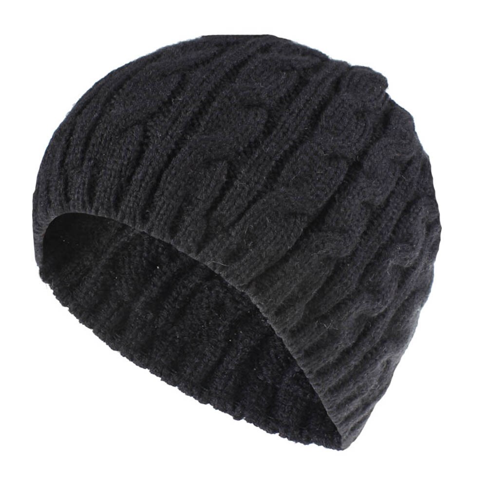 Chapeau en tricot torsadé pour femmes | Chapeau tendance pour adultes, bonnet en laine couleur unie pour les huit mots, automne et hiver: black
