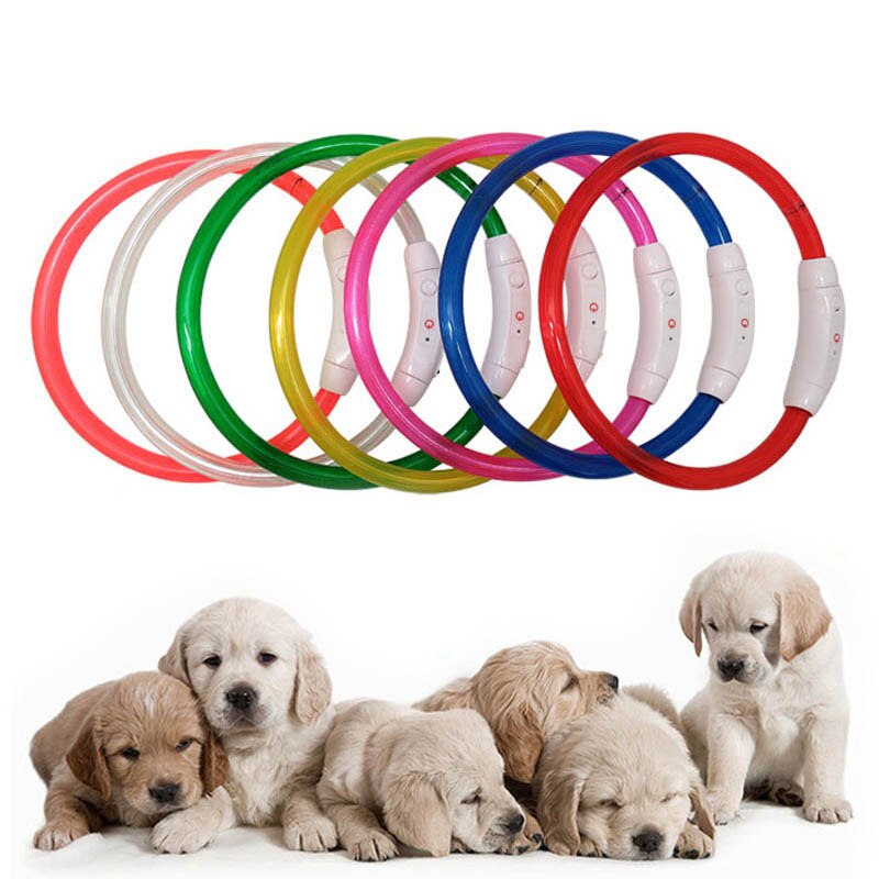 70 Cm Usb Siliconen Huisdieren Levert Led Pet Hond Lichtgevende Halsband Verstelbare Verlichting Glow Honden Leash Nacht Veiligheid Harnas Halsbanden