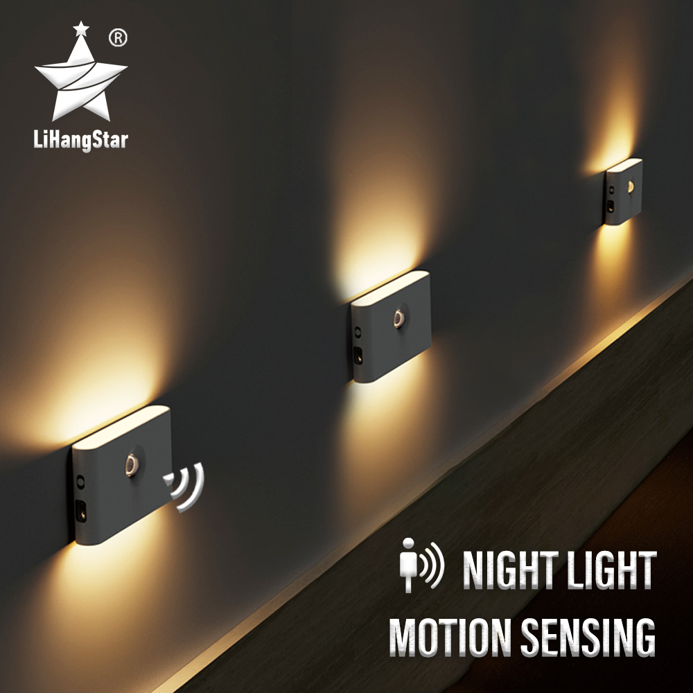 LED Induktion Nachtlicht Drahtlose USB Ladung Menschlichen Körper Induktion Zauberstab Licht Schlafzimmer Korridor Schrank Badezimmer Nachtlicht