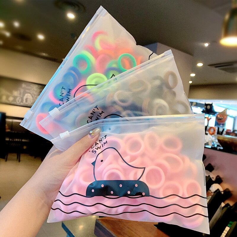 50/Set Meisjes Kleurrijke Nylon Kleine Elastische Haarbanden Kinderen Paardenstaart Houder Chouchou Hoofdband Kinderen Haaraccessoires