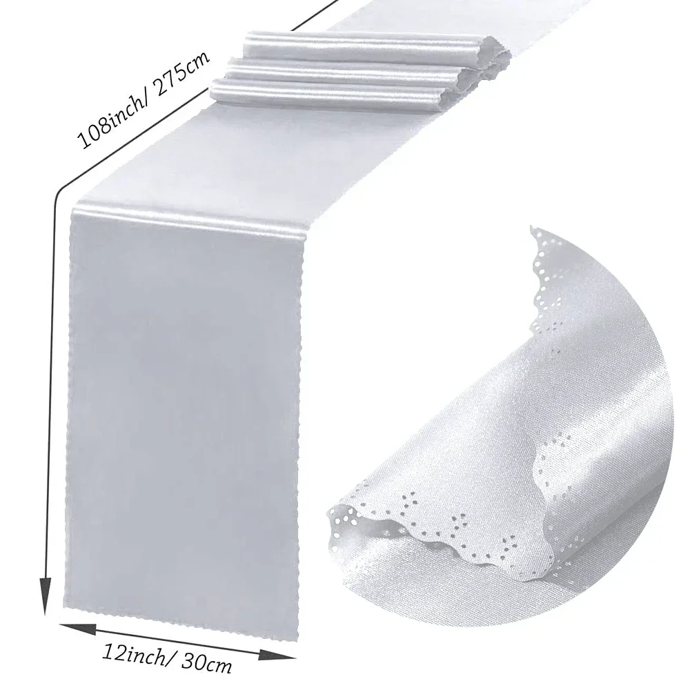 30 cm x 275cm(12*108 tum) bröllops satinbordlöpare sidenband bordsflaggor för banketter fest ljus matbordsdekoration: Vinröd