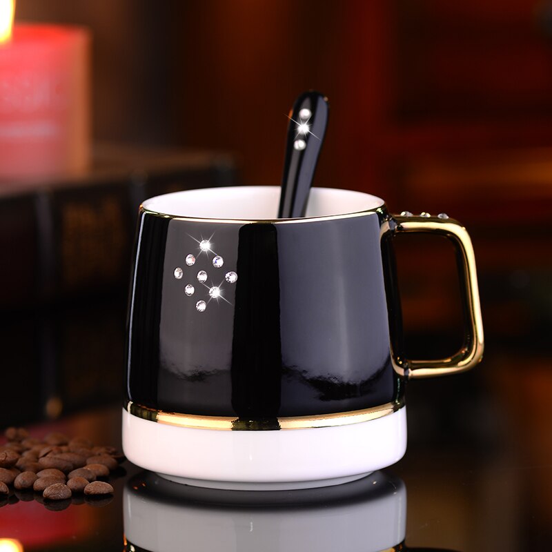 Stort kaffekrus med låg ske morgenmad simpelt kontor kaffekrus genanvendeligt nordisk isoleret taza selvomrørende krus  xx60cm: Stil 2