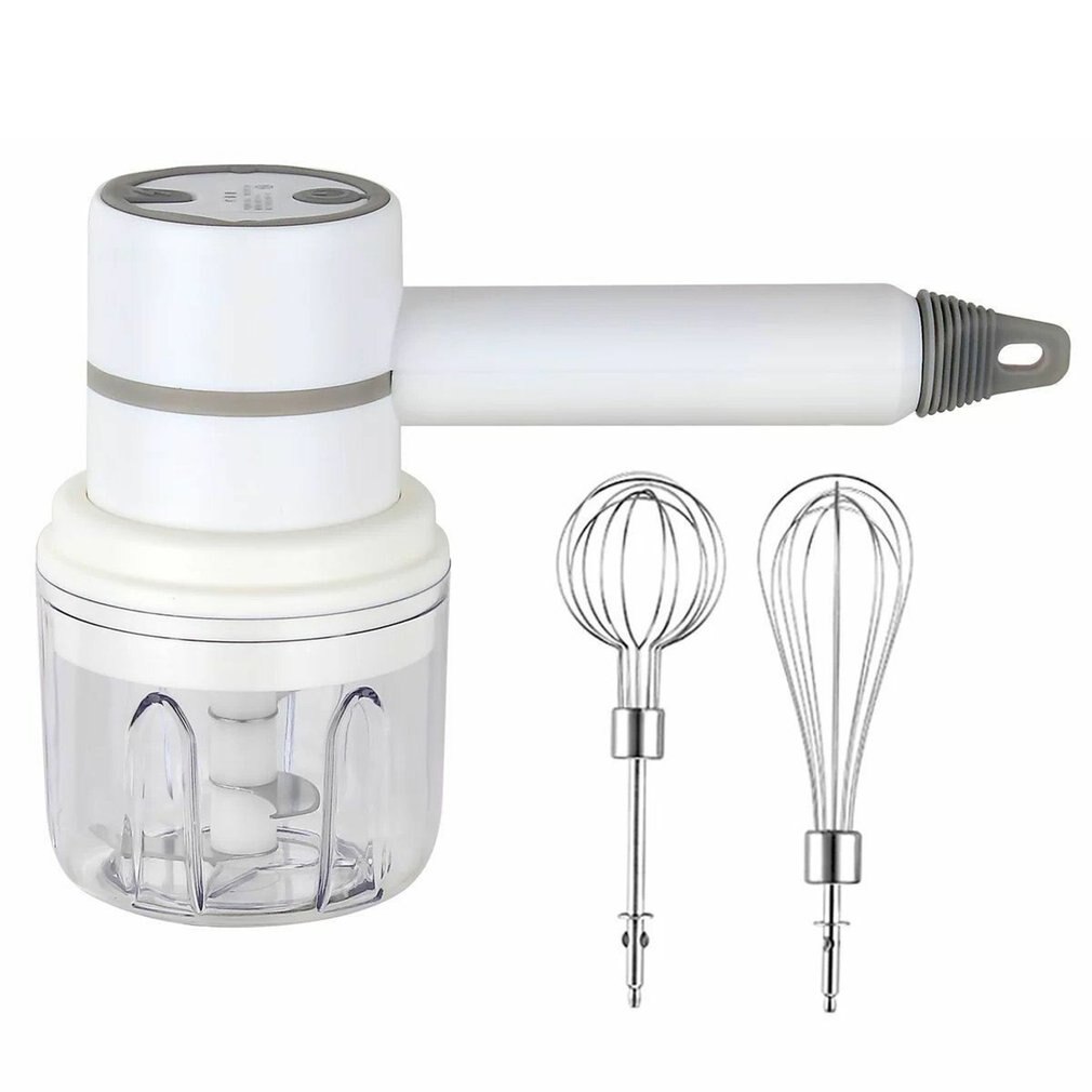 Draadloze Draagbare Draadloze Garde Elektrische Voedsel Mixer Staafmixer High Power Deeg Blender Eiklopper Handheld Mixer Tool: WHITE