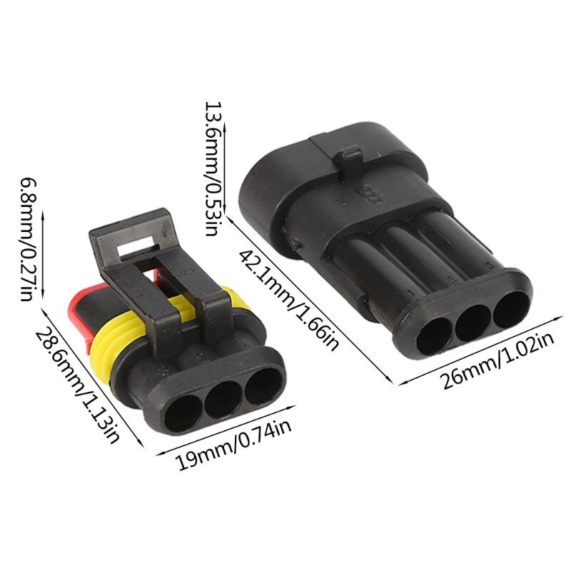 10 Set Car Waterproof Electrical Terminal Wire Connector Plug for Motorcycle Scooter Auto Truck