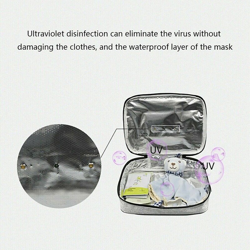 Draagbare Uv Zak Led Uvc Licht Tas Usb Box Voor Mobiele Telefoon 275 Nm Led Uv Zak KQS8
