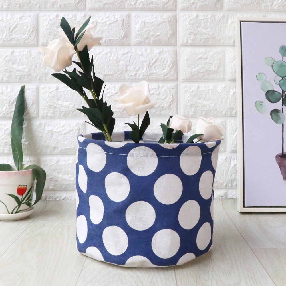 Small Folding Laundry Basket For Toy Printed Storage Barrel Bucket Bag Dirty Clothes Sundries Household Organizers Desktop