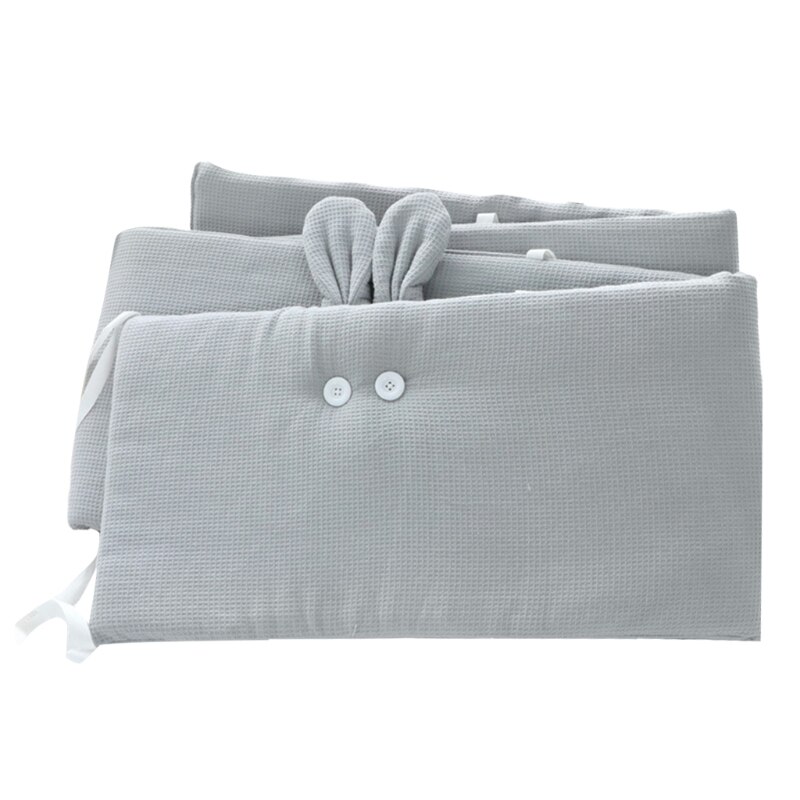 200x32cm Baby Nestchen Anti-kollision Kissen für Neugeborene Mädchen Junge Krippe Stoßfänger Baby Kindergarten Kissen: grau