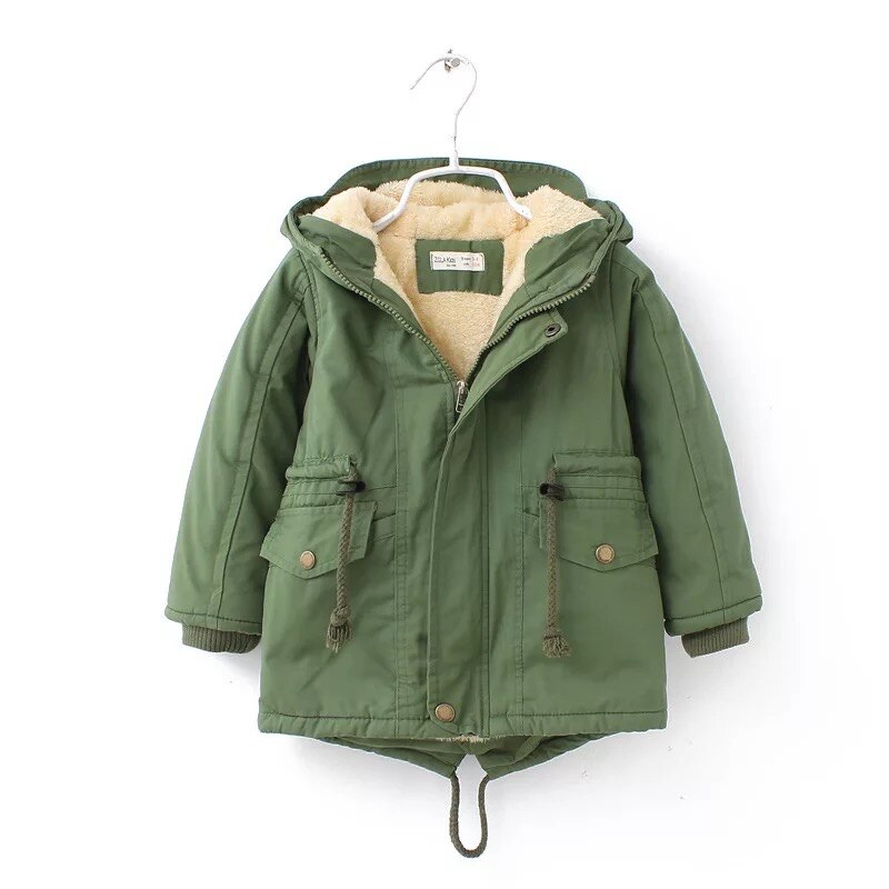 Winter Kinderen Down &amp; Parka 2-9Y Europese Stijl Jongens Meisjes Warme Bovenkleding Kleur Groen Blauw Hooded Jassen Voor Meisjes: green / 9T -size140