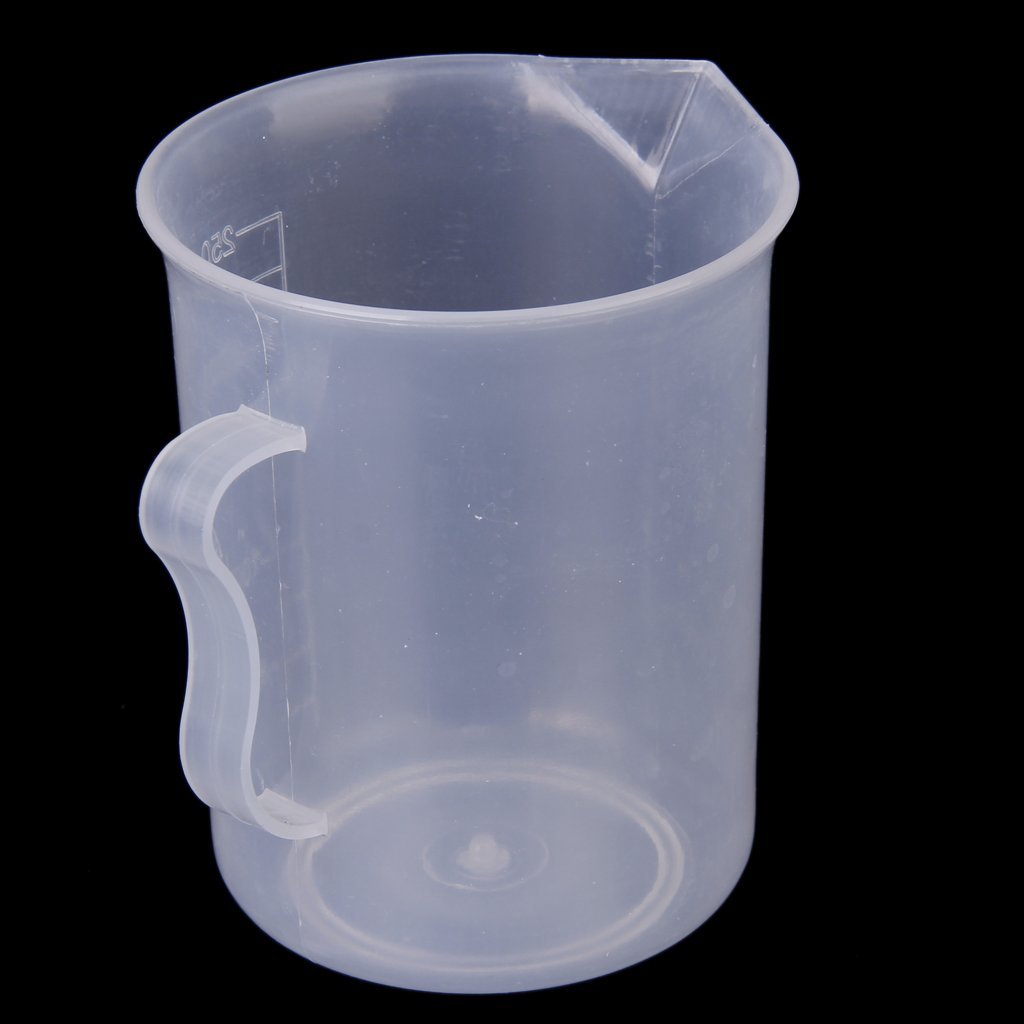 250 ml transparent plastic measuring cup with handle