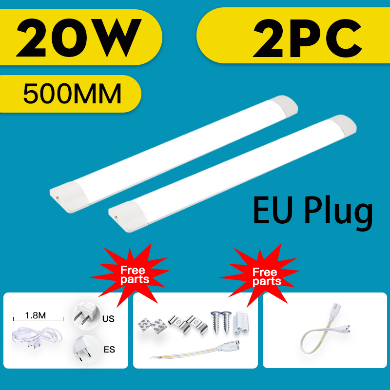 Tubo de luz Led de 85-265V, lámpara de barra Led debajo de los gabinetes, lámparas de pared de techo de tubo, accesorio de iluminación interior para el hogar para cocina y dormitorio