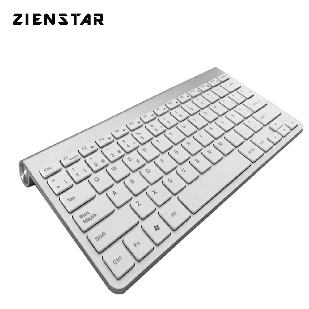 Zienstar-Teclado inalámbrico ultradelgado, 2,4G, idioma español, para Macbook, PC, ordenador portátil, Smart TV con receptor USB